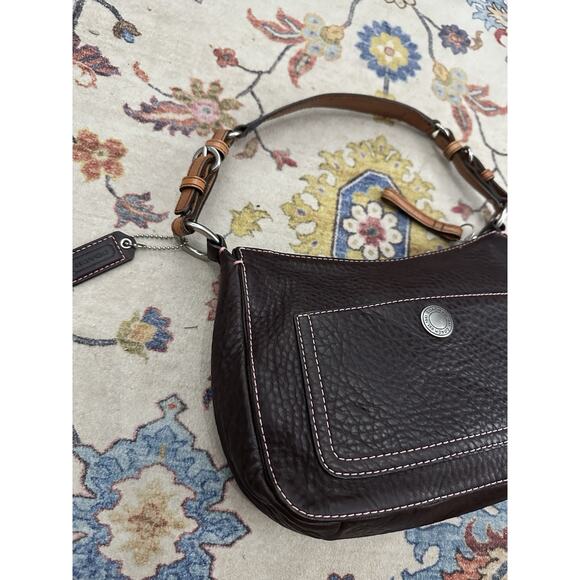 Vintage Coach Legacy Soft Pebble Collection Leather Shoulder Bag Brown - Picture 2 of 11